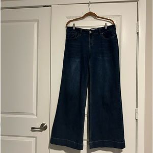 Dark wash wide leg jeans